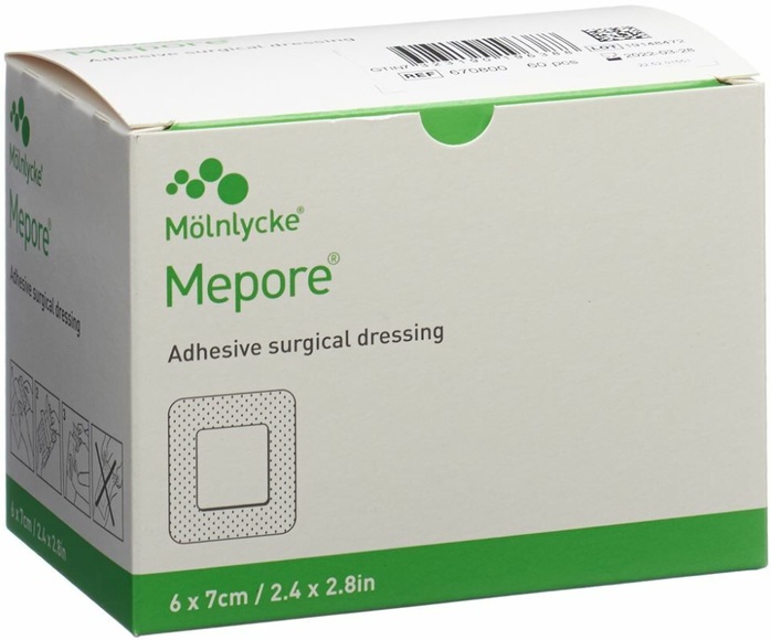 Mepore Wundverband 7x6cm Wundkissen 4x3cm steril (60 Stück)