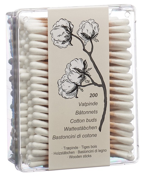 DANSU Wattestäbchen 80x2.5mm Holz (200 Stk)