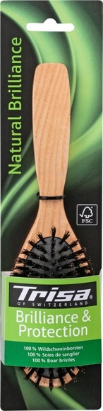 Trisa Natural Brilliance Haarbürste oval Wildschweinborsten 1 Stück