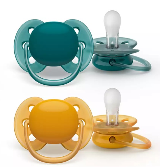 Avent Philips Schnuller ultra soft Neutral 6-18m no deco (OPAL/YELLOW) (2 Stück)