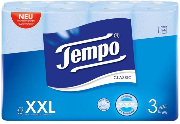 Tempo Toilettenpapier 24 Rollen, 3-lagig