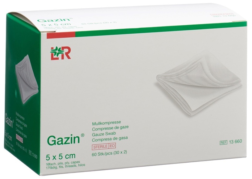 Gazin Faltkompr 5x5cm 16f ster (30x2 Stück)