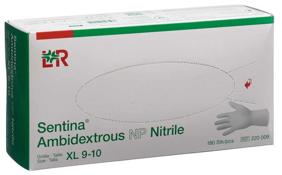 Sentina Ambidextrous Untersuchungshandschuhe XL 9-10 Nitrile puderfrei (180 Stück)