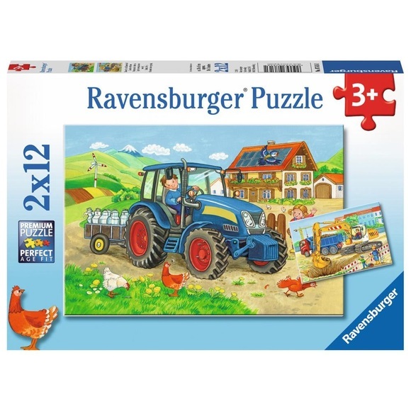 Ravensburger Puzzle Baustelle und Bauernhof