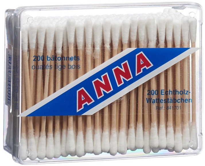 Anna Wattestäbchen Holz (200 Stück)