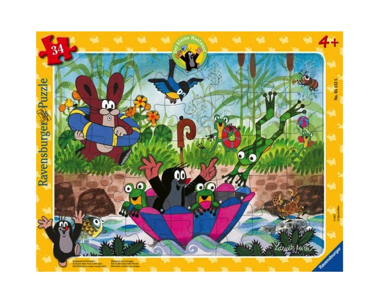 Ravensburger Kinderpuzzle 05152 - Badespaß mit Freunden -Maulwurf Rahmenpuzzle für Kinder ab 4 Jahren
