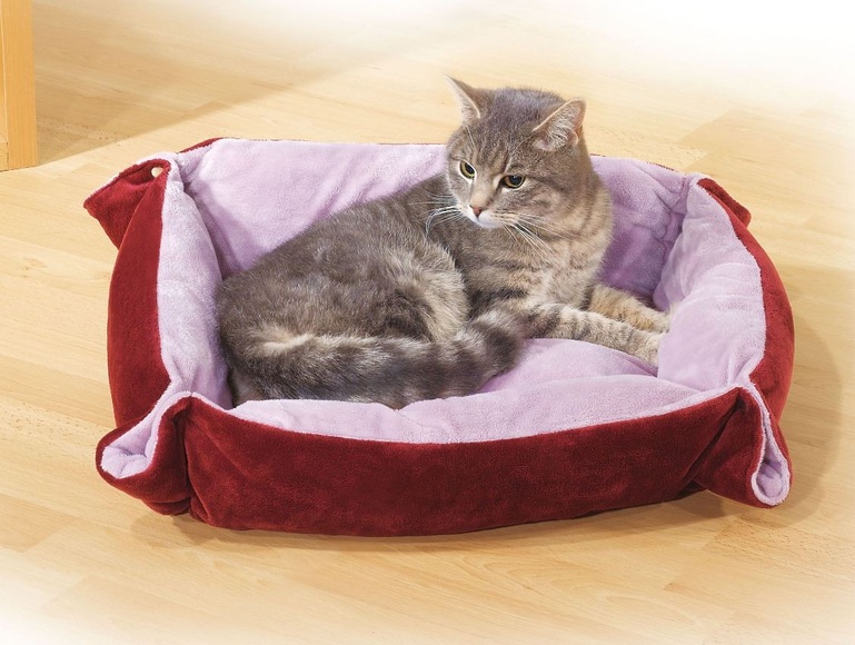 SwissPet Soft Katzenbett Pfote rot/pink 60x50cm