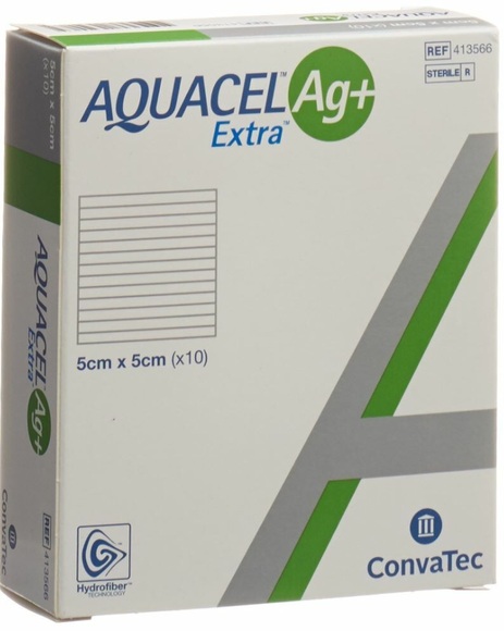 ConvaTec AQUACEL Ag+ Extra Kompresse 5x5cm (10 Stk)