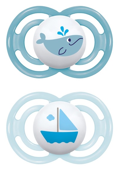 MAM Perfect Nuggi 6-16m blue/blue (2 Stk)