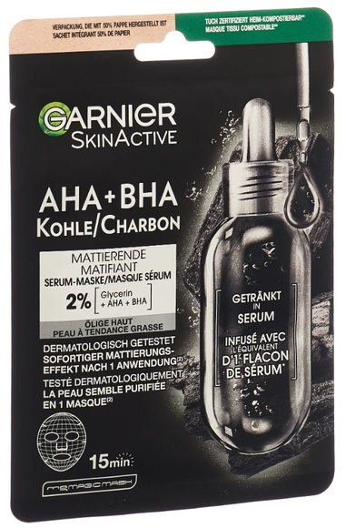 GARNIER Hydra Bomb Tuchmaske mit schwarzer Alge (1 Stk)