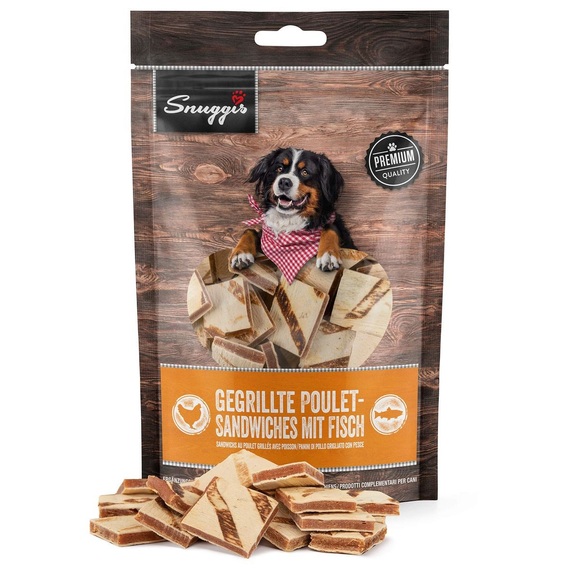 QUALIDOG Hundesnack Gegrillte Poulet-Sandwichs mit Fisch 130g
