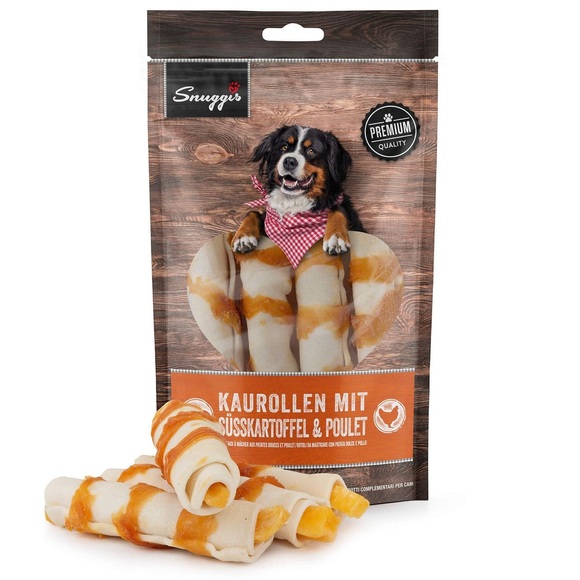 Snuggis Hundeleckerli Kaurollen mit Süsskartoffel & Poulet 135g