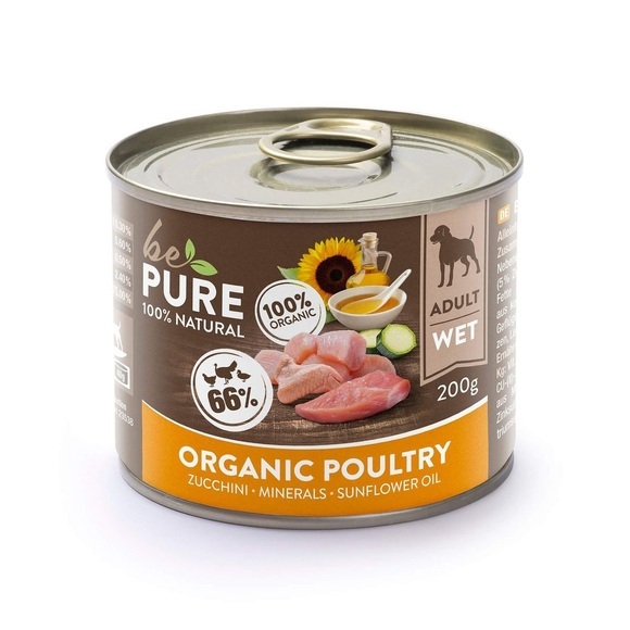 bePure Nassfutter Bio Adult Geflügel & Zucchini 200g