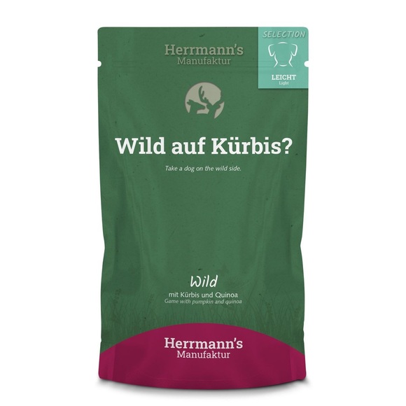 Herrmann's Nassfutter Leicht Wild mit Kürbis und Quinoa