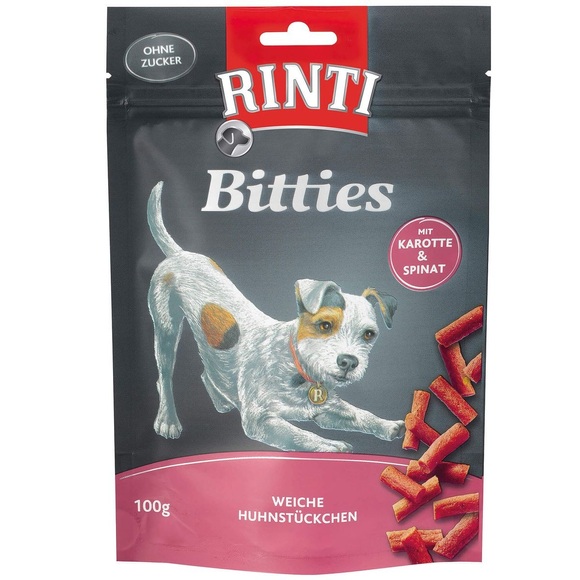 RINTI Extra Bitties 100 g - Huhn mit Karotte & Spinat
