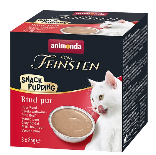 Animonda Vom Feinsten Katze Snack-Pudding - 3 x 85 g Rind pur