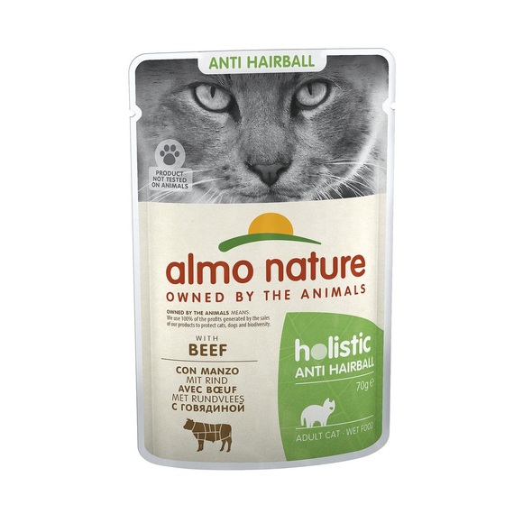 Almo Nature Holistic Anti Hairball - 6 x 70 g mit Rind