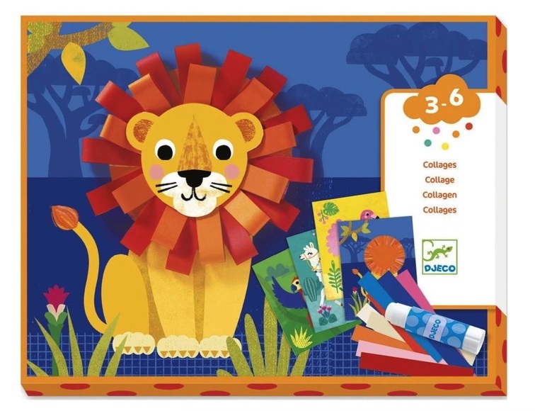 Djeco Bastel-Set KOLLAGEN FÜR KLEINE - SCHLAUFEN 91-teilig