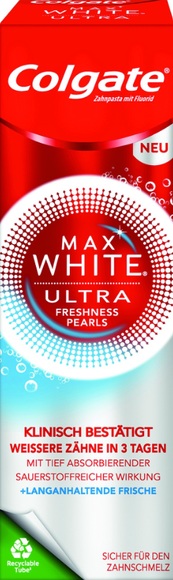 Colgate Max White Ultra Freshness Pearls Zahnpasta, weissere Zähne in 3 Tagen & langanhaltende Frische