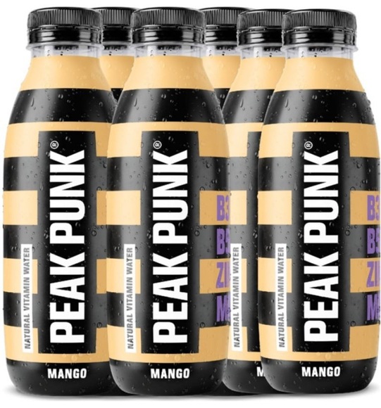 PEAK PUNK Natural Vitamin Water Mango (6x500ml)