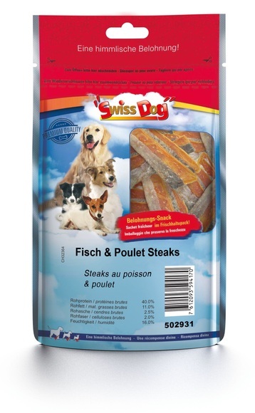SwissDog Snacks Fisch & Poulet Steaks 80g