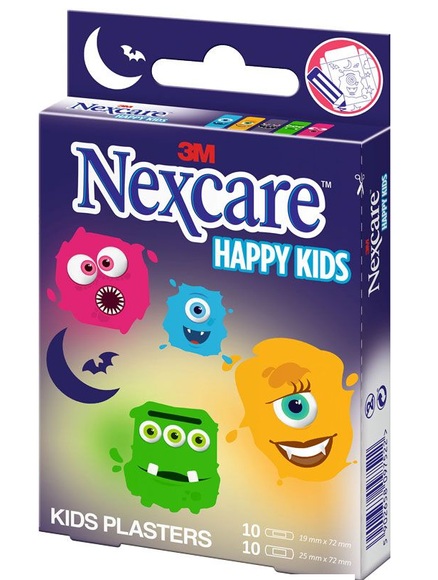 3M Kinderpflaster Happy Kids Monsters (20 Stück)