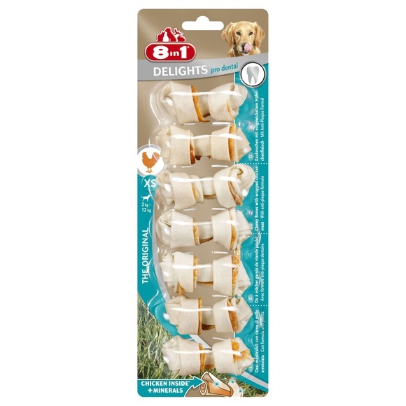 8in1 Delights Pro Dental Kauknochen Huhn - XS, 7 Stück (84 g)
