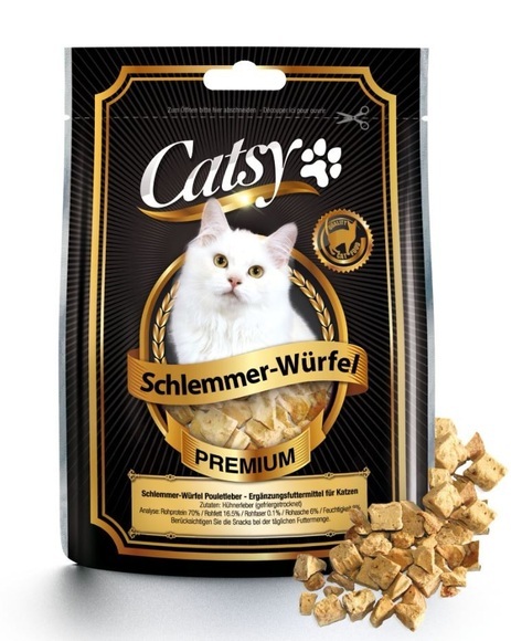 Catsy Snack Schlemmer-Würfel Pouletleber 25g Katzensnack