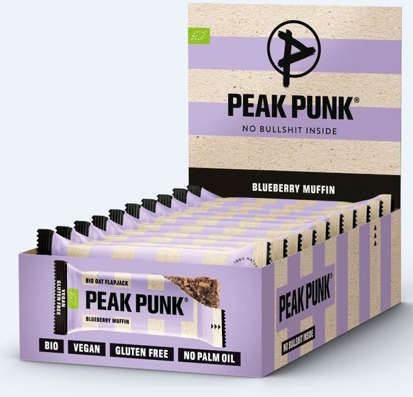 Organic Oat Flapjack Blueberry Muffin 12 x 60 g Sportriegel