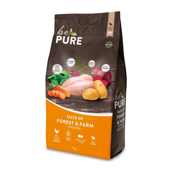 bePure Taste of Forest & Farm Adult Chicken, Mini Hunde-Trockenfutter (2kg)