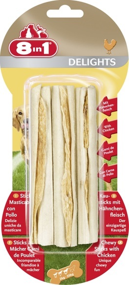 8in1 Delights Kausticks Huhn - 75 g (3 Stück)