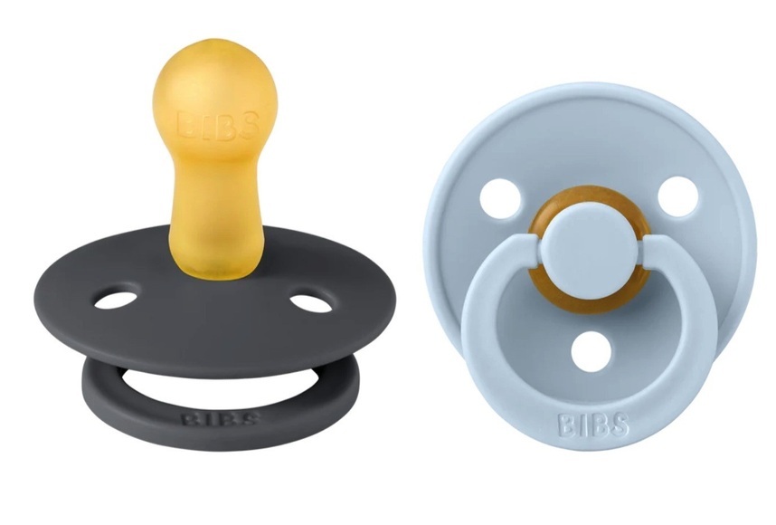 BIBS Schnuller Colour Iron Glow/Baby Blue Glow 0-6 Monate, 2 Stk.