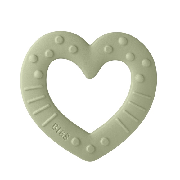 BIBS® Beißring Baby Bitie Heart ab dem 3. Monat in sage