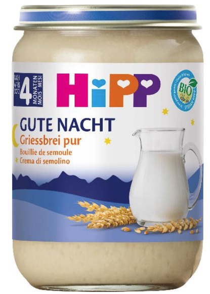 Hipp Bio Gute Nacht Brei Griessbrei pur 4+ Monate