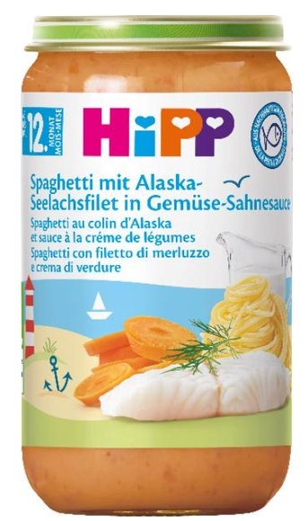 Hipp Spaghetti & Alaska-Seelachsfilet 12+ Monate