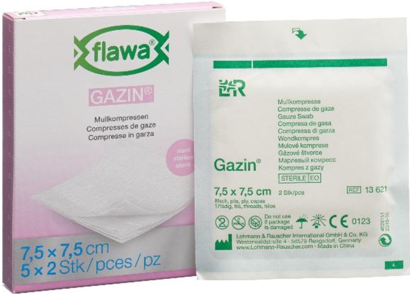 flawa Gazin Mullkompressen 7.5x7.5cm steril (5x2 Stück)