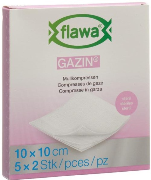 flawa Gazin Mullkompressen 10x10cm steril (5x2 Stück)
