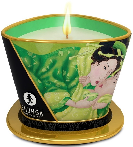 Shunga Erotic Art - Massage-Kerze Exotic Green Tea - 80 ml