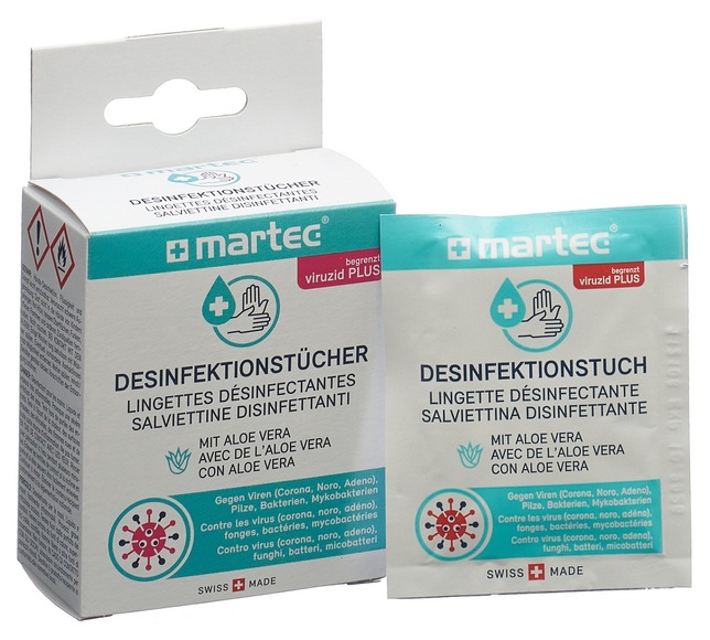 Martec Desinfektionstücher mit Aloe vera 10 Stück