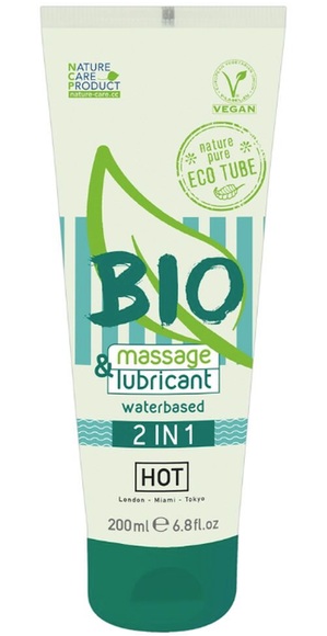 Massage-& Gleitgel „HOT BIO waterbased 2in1“ 100% bio