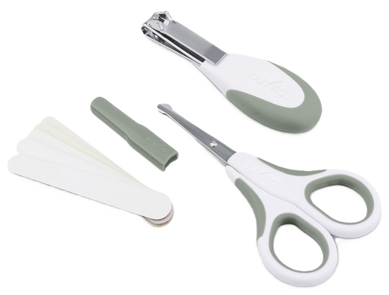 NUVita - Baby Nagelpflege Set Mit Edelstahlschere, Nagelknipser Und Nagelfeilen Grün