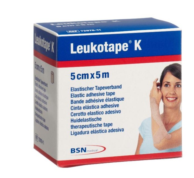 Leukotape K Pflasterbinde 5mx5cm hautfarbig (1 Stück)