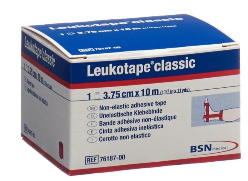 Leukotape classic Pflasterband 10mx3.75cm rot (1 Stück)