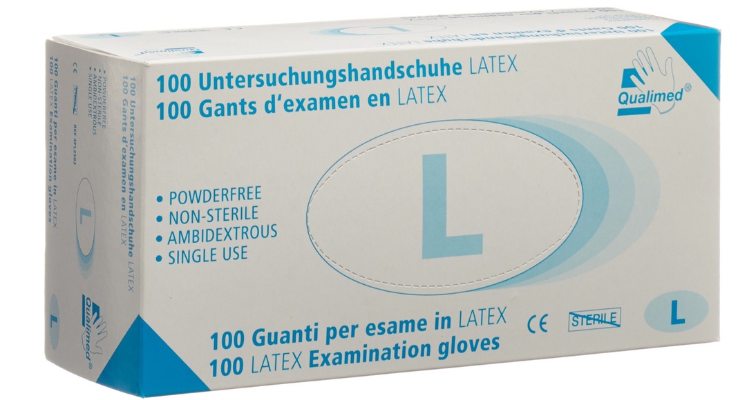 Qualimed Unters Handsch Latex L gep unst (100 Stück)