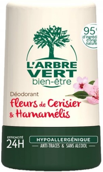 L'ARBRE VERT Öko Deodorant Roll Kirschblüten & Hamamelis französisch (50 ml)