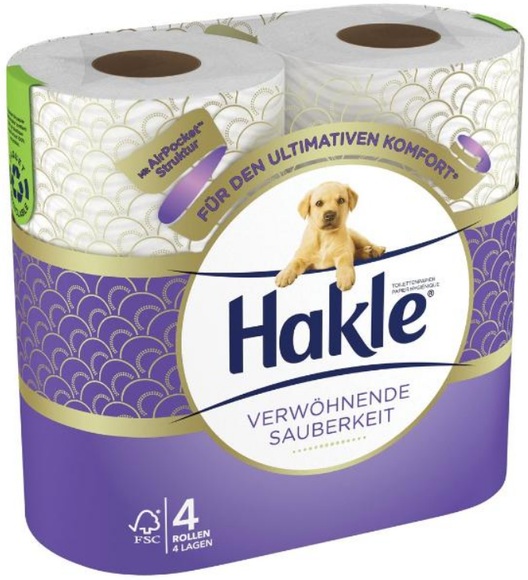 Hakle Toilettenpapier verwöhnende Sauberkeit (4 Stück)