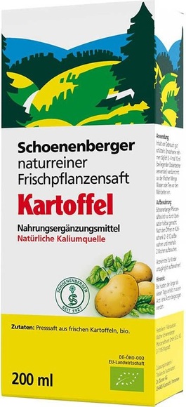 Schoenenberger Kartoffel naturreiner Frischpflanzensaft Bio (200 ml)