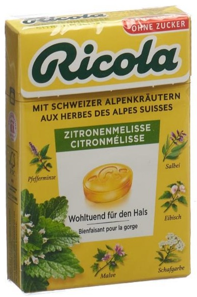 Ricola Zitronenmelisse Bonbons ohne Zucker mit Stevia (50 g)