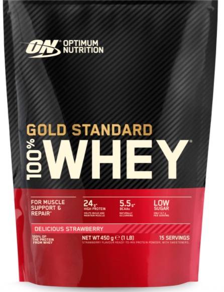 Optimum Nutrition 100 % Whey Gold Standard, Delicious Strawberry, Pulver