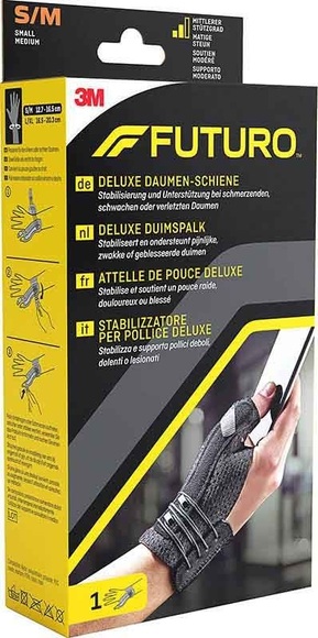 FUTURO Deluxe Daumen-Schiene S/M links/rechts schwarz (1 Stück)